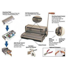 Akiles CoilMac M Manual Coil Punch with Inserting Table Binding/Punching Systems Akiles