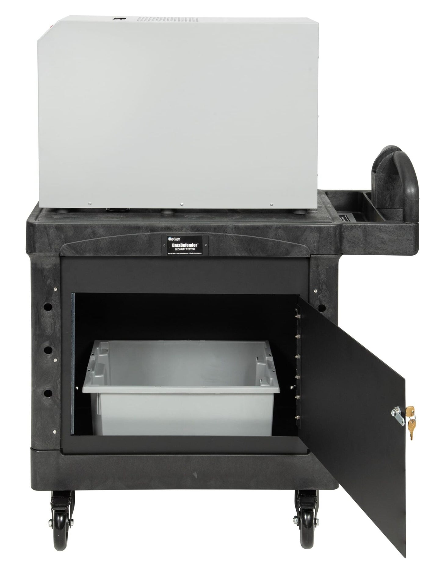 Proton Security Cart with Bin and Lockable Door