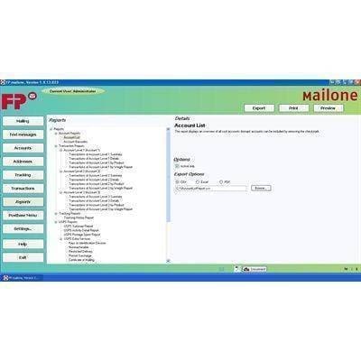 MailOne 2.0 Mailing Software for PostBase Postage Meters FP