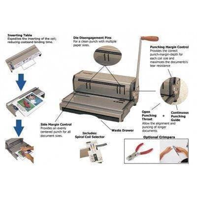 Akiles CoilMac M Manual Coil Punch with Inserting Table Binding/Punching Systems Akiles