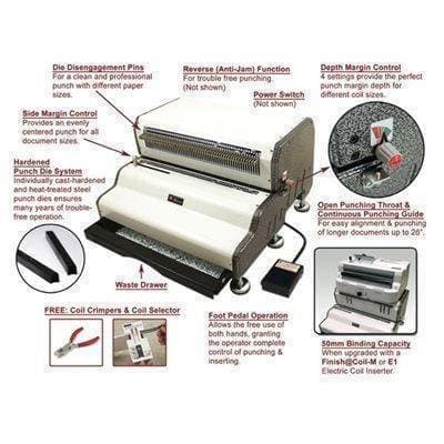 Akiles CoilMac ECP Heavy Duty Electric Coil Punch Machine Binding/Punching Systems Akiles